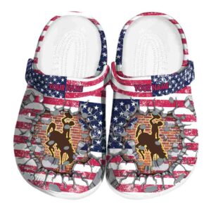 customized wyoming cowboys freedom splinter clog best selling