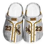 customized wyoming cowboys pinstripe pattern clog best selling