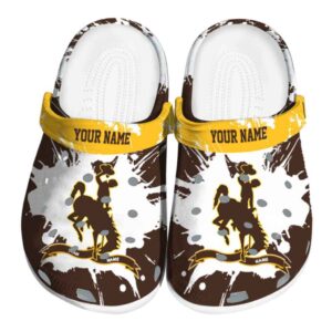 customized wyoming cowboys splatter pattern clog best selling