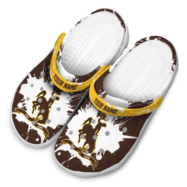 customized wyoming cowboys splatter pattern clog latest model