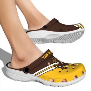 customized wyoming cowboys striped accents clog fashion forward