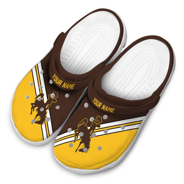 customized wyoming cowboys striped accents clog latest model