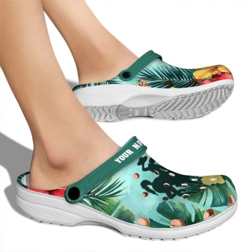 customized wyoming cowboys tropical vibes clog fashion forward