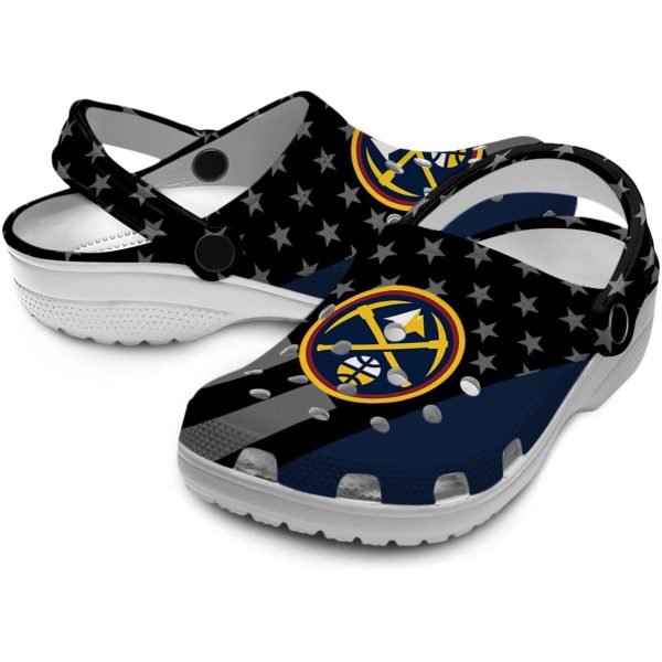 denver nuggets stellar stripes theme clog high quality