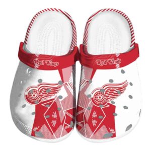 detroit red wings geometric background clog best selling