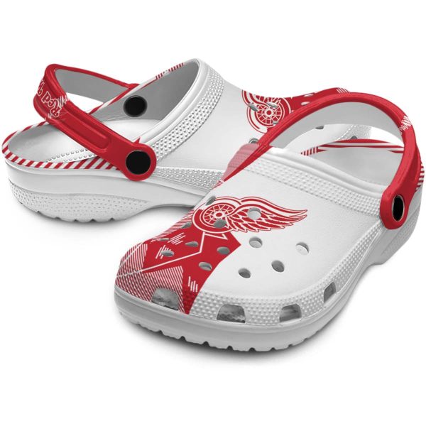 detroit red wings geometric background clog high quality
