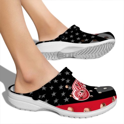 detroit red wings stellar stripes theme clog fashion forward