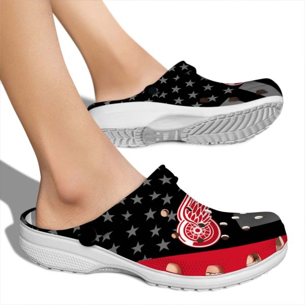 detroit red wings stellar stripes theme clog fashion forward