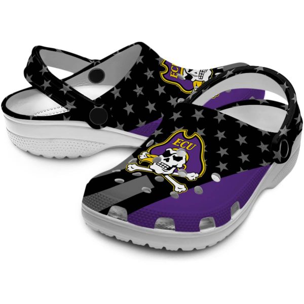east carolina pirates stellar stripes theme clog high quality