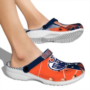 edmonton oilers geometric background clog fashion forward