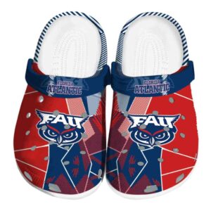 florida atlantic owls geometric background clog best selling