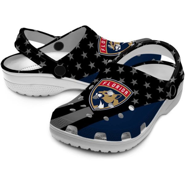 florida panthers stellar stripes theme clog high quality