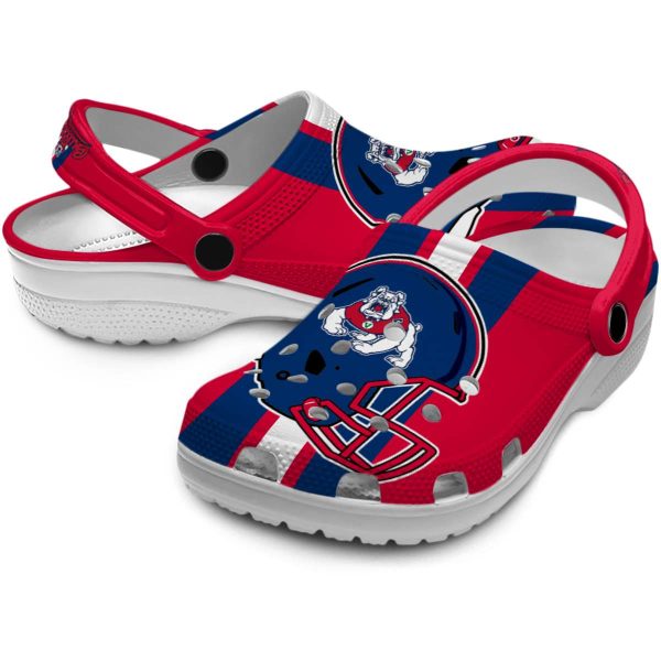 fresno state bulldogs helmet stripes clog high quality