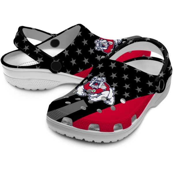 fresno state bulldogs stellar stripes theme clog high quality