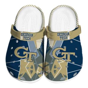 georgia tech yellow jackets geometric background clog best selling