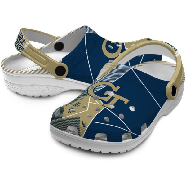georgia tech yellow jackets geometric background clog high quality
