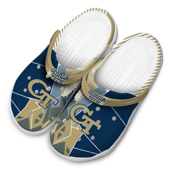 georgia tech yellow jackets geometric background clog latest model