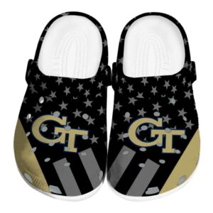 georgia tech yellow jackets stellar stripes theme clog best selling