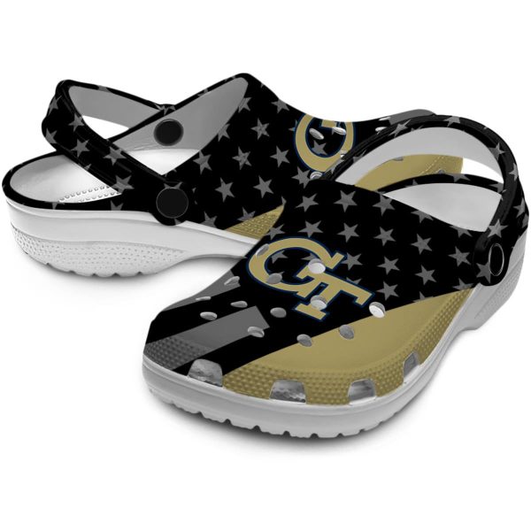 georgia tech yellow jackets stellar stripes theme clog high quality