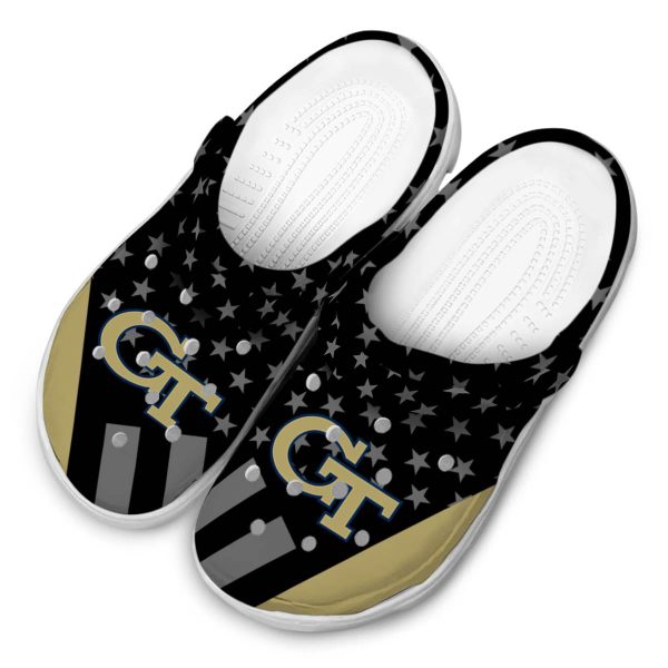 georgia tech yellow jackets stellar stripes theme clog latest model