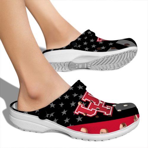 houston cougars stellar stripes theme clog fashion forward