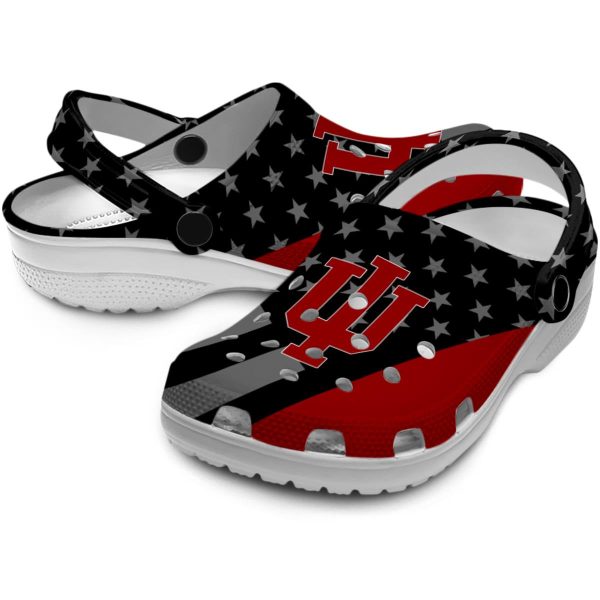 indiana hoosiers stellar stripes theme clog high quality