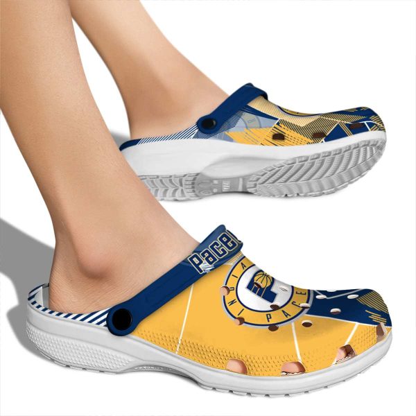 indiana pacers geometric background clog fashion forward