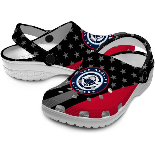 los angeles clippers stellar stripes theme clog high quality