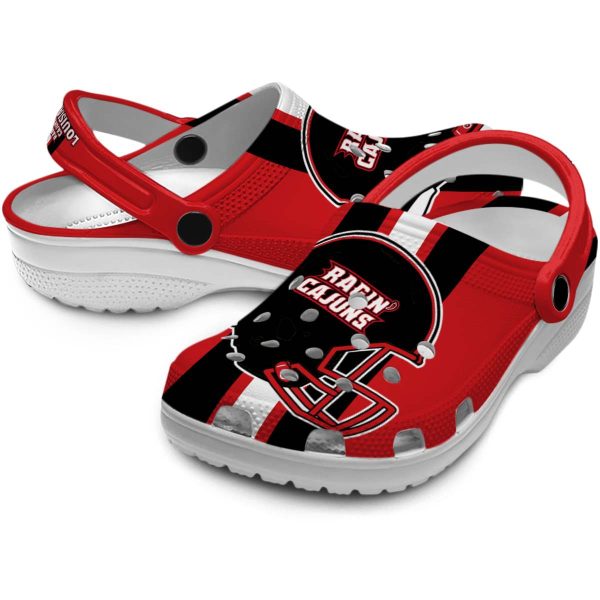 louisiana ragin cajuns helmet stripes clog high quality