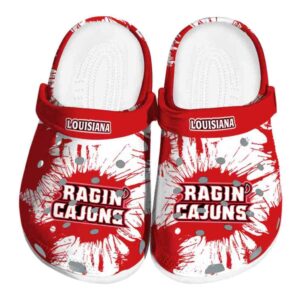 louisiana ragin cajuns splatter graphics clog best selling