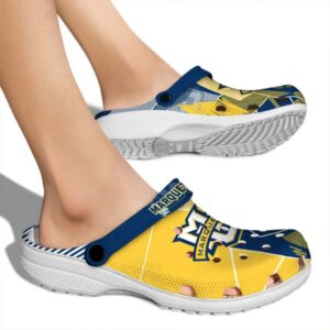 marquette golden eagles geometric background clog fashion forward