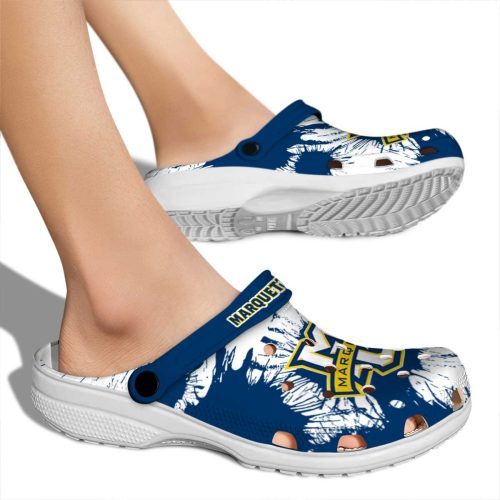 marquette golden eagles splatter graphics clog fashion forward
