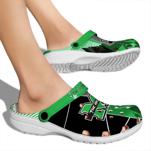 marshall thundering herd geometric background clog fashion forward