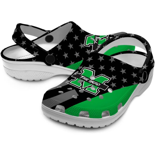 marshall thundering herd stellar stripes theme clog high quality