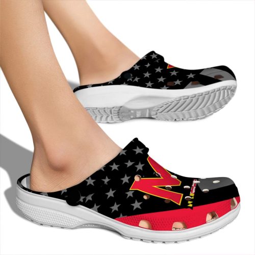 maryland terrapins stellar stripes theme clog fashion forward