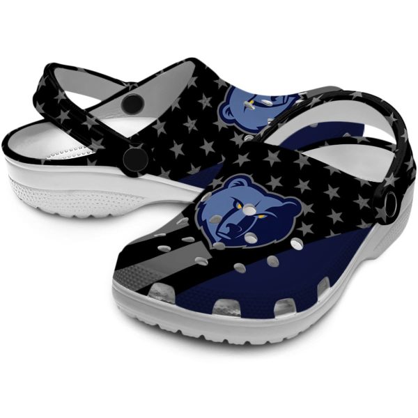 memphis grizzlies stellar stripes theme clog high quality