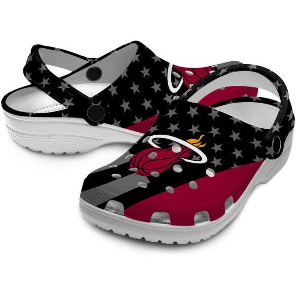 miami heat stellar stripes theme clog high quality