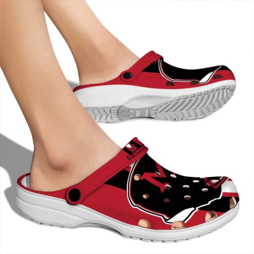 miami redhawks helmet stripes clog fashion forward