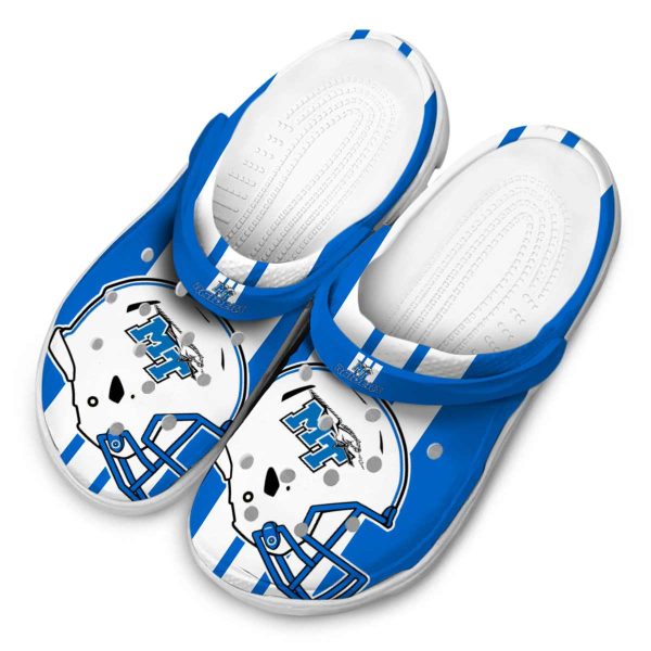 middle tennessee blue raiders helmet stripes clog latest model