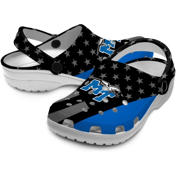 middle tennessee blue raiders stellar stripes theme clog high quality