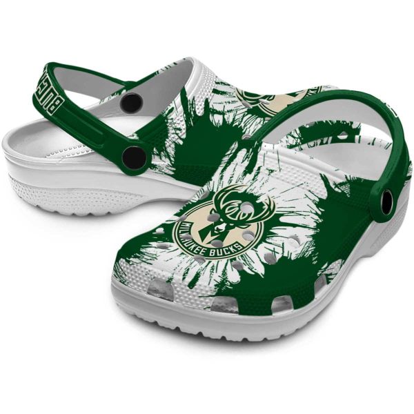 milwaukee bucks splatter graphics clog high quality