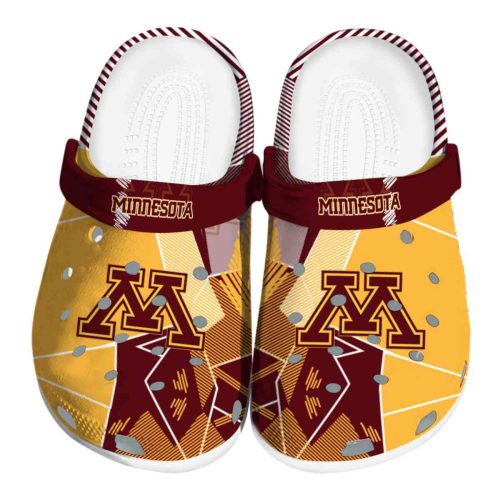 minnesota golden gophers geometric background clog best selling