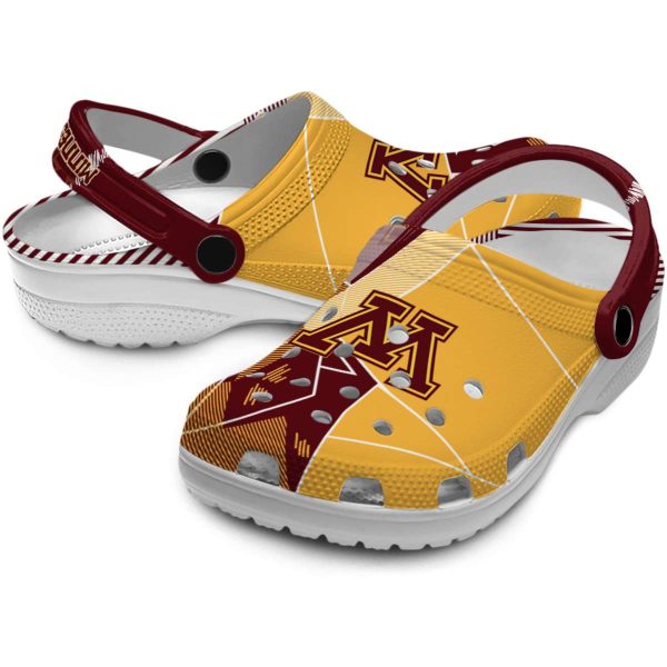 minnesota golden gophers geometric background clog high quality