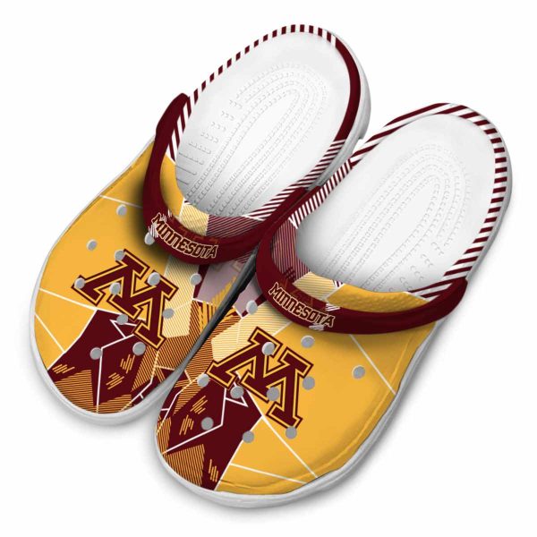 minnesota golden gophers geometric background clog latest model