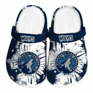 minnesota timberwolves splatter graphics clog best selling