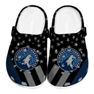 minnesota timberwolves stellar stripes theme clog best selling