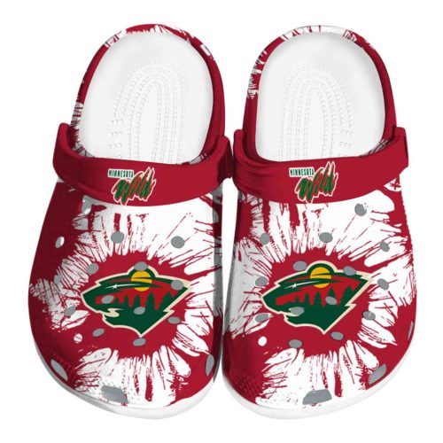 minnesota wild splatter graphics clog best selling
