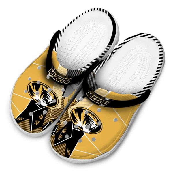 missouri tigers geometric background clog latest model