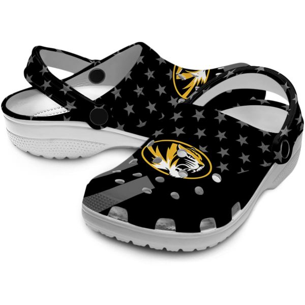 missouri tigers stellar stripes theme clog high quality