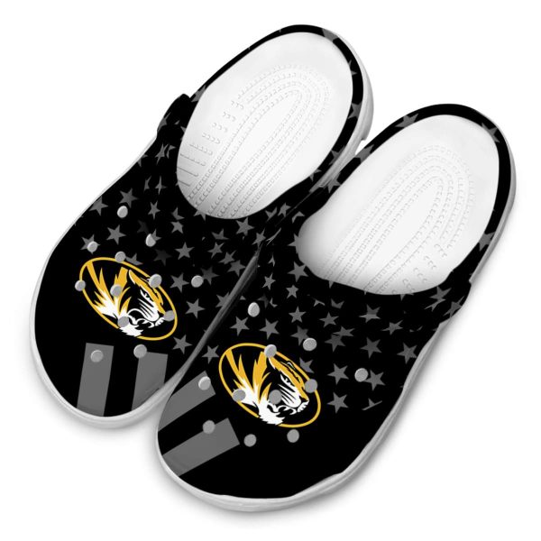 missouri tigers stellar stripes theme clog latest model